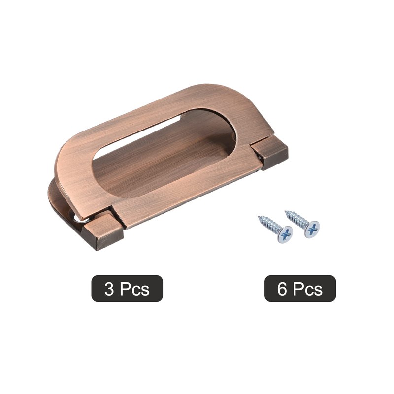 sourcing map Finger Flush Pull Handle 74x34x5mm Rectangle for Drawer