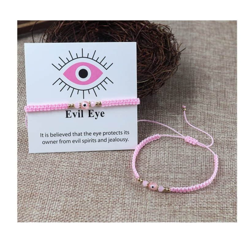 COLORFUL BLING Evil Eyes Bracelet for Female Amulet Pink Protection