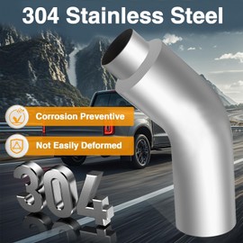 KPALAG 4 Inch Diesel Exhaust Elbow Tip 304 Stainless Steel Polished Exhaust Pipe Elbow 4”Inlet to 6” Outlet 23" Overall Long Side Exit Exhaust Tip Compatible with Pickup Truck
