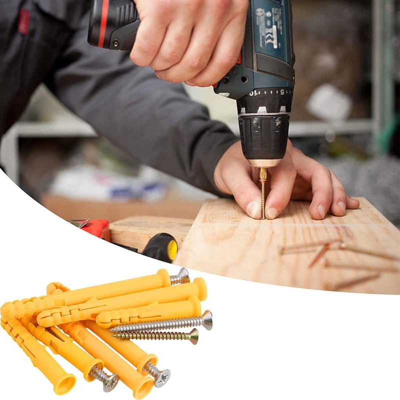 Board Anchor Screw Set, Set of 88, 6 Sizes, Drywall