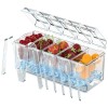 NewHome Ice Chilled Condiment Server Clear Food Containers Removable Trays