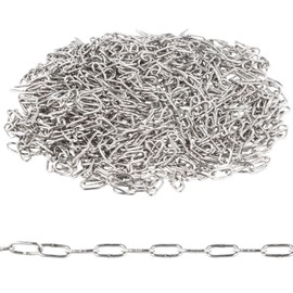 Anseom Stainless Steel Chain, Length 10 Metres, 1.5 mm Material Thickness, Strong Rust-Resistant Metal Chain, Polished Round Link Chain, Chain for Hanging Lamps, Sandbag, Hanging Chair, Clothes and
