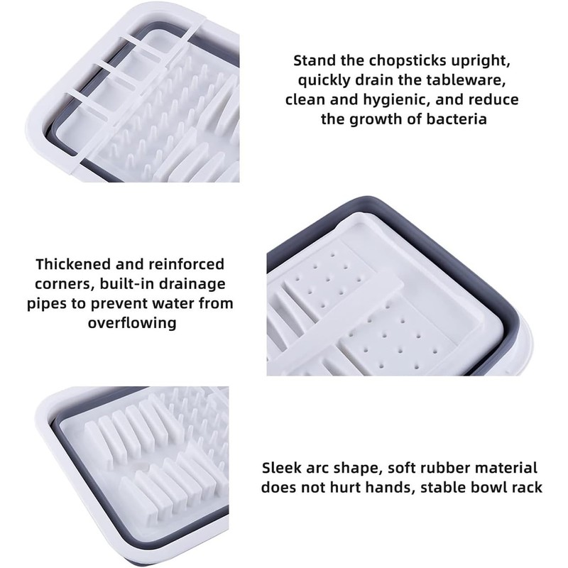 THANSTAR Collapsible Dish Drying Rack for RV Kitchen, Foldable Drainer