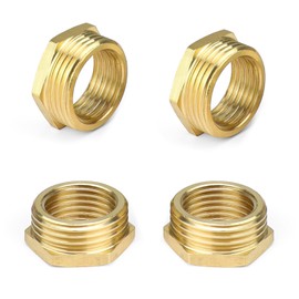 0XBIT 3/4 to 1/2 Reducer, Brass Reducer 3/4 Female x 1/2 Inch AG 4 Pieces, Sleeve 1/2 Inch to 3/4 Inch Female Thread, Brass Reduction 3/4 to 1/2, for Conversion of Hose Connections