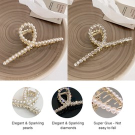 MojiDecor Large Hair Clip for Women, Non-Slip Gold Metal Flexible Hair Clip, Pack of 5 Claw Clips Hair Clips for Women Girls Thick Thin Hair