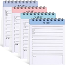 Kisston 4 Pcs Activity Log Notepad Daily Activity Log Book 8.5 x 11 Inches Daily To Do List Notebook Planning Pad Spiral Bound Log Book for Work Boosting Productivity(Fresh Color, To Do List)