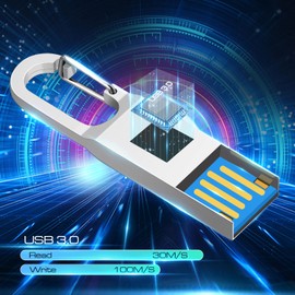 AdrreyuFny 64GB USB 3.0 Flash Drive USB Memory Stick USB Pen Drive Waterproof Metal Thumb Drive for Computer/Tablet/Laptop - Silver