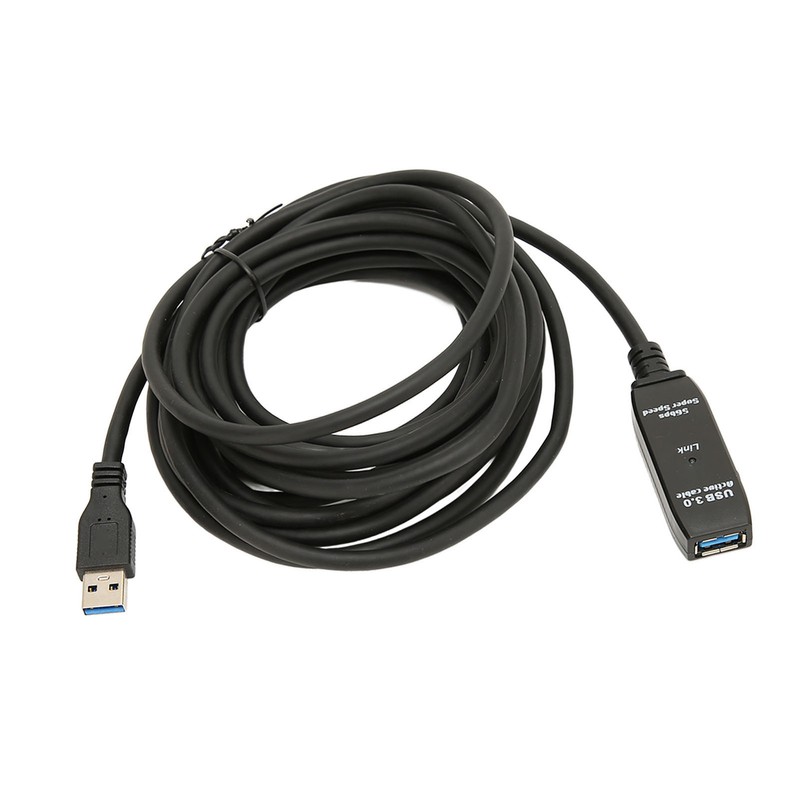 USB 3.0 Extension Cable Black 16.4ft 5Gbit Per Sec Male