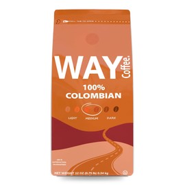 WAY Coffee Medium Roast Ground Coffee - 100% Colombian (12 Oz)