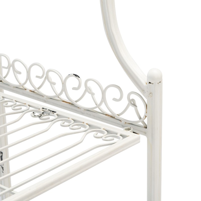 Safavieh PAT5014B Outdoor Collection Amaris Antique White Wrought Iron 4-Tier