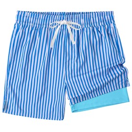 XOMZG Men's Swim Trunks，Mesh Lining Quick Dry with Pockets Beach Shorts Hawaiian, 04blue, XX-Large Short
