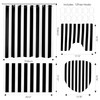 MYUSRE 4 Piece Black and White Striped Shower Curtain Set