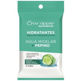 Toallitas Desmaquillantes Con Agua Micelar + Pepino By Apple 30 piezas