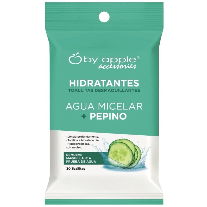 Toallitas Desmaquillantes Con Agua Micelar + Pepino By Apple 30
