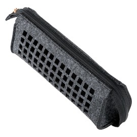 meigan 2086-01 Glasses Case, Soft, Slim, Lightweight, Compact, Stylish, Recycled Felt, Visible, Mesh, Hanging, Hook, Zipper, Closure, Dark Gray, SuRE (Sustainable, GRS Certified, Recycled Material)