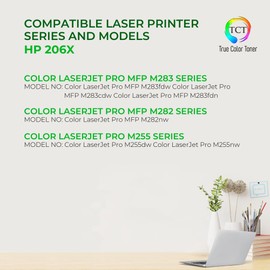 TCT 206X Black TAA Compliant Toner Cartridge - Premium Compatible Replacement for HP 206X W2110X High Yield Works with HP Color Laserjet Pro M255dw M282 Printers