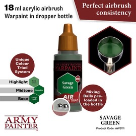 The Army Painter Warpaints Air - Non-Toxic Water Based Airbrush paint – acrylic paint and primer for Tabletop Roleplaying, Boardgames, and Wargames Miniature Model Painting (Savage Green)