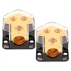 Gadpiparty 2pcs Car Audio Power Distribution Block Splitter Kit Input