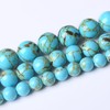Blue Shell Turquoise Stone Beads Gemstone Round Crystal Energy Jade