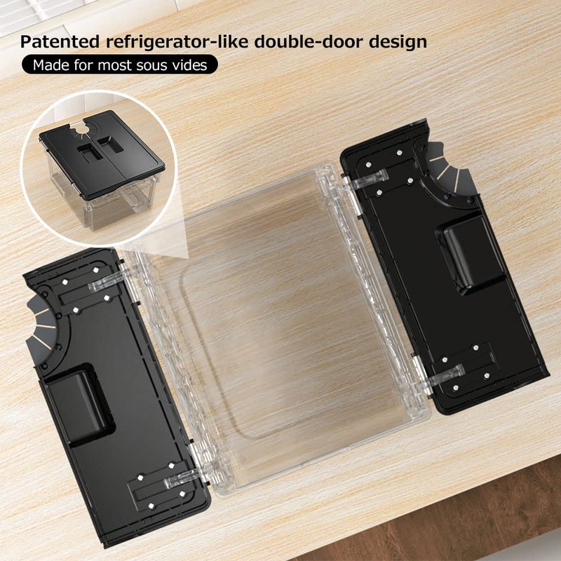 Sous Vide Container with Lid Double-Door-Opening Design 11.65 QT Sous
