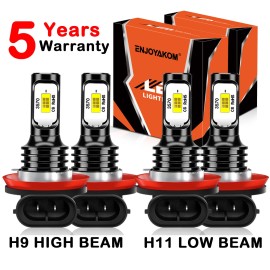 ENJOYAKOM For Nissan Altima 2007-2018 4X LED Headlight Bulb High&Low Beam Combo Kit 6500K
