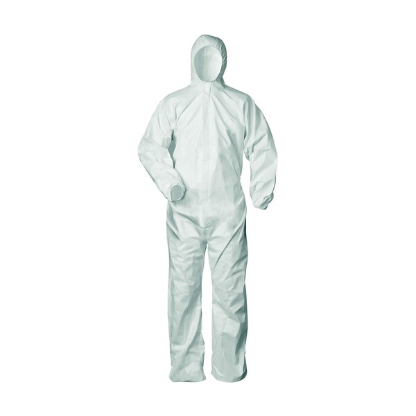 Protective Suit Against Infectant Risks, Colour: White, Size: L