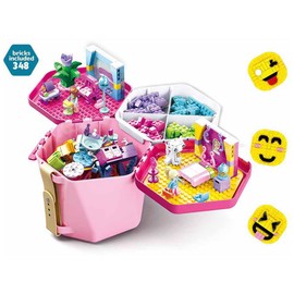 Sluban Clamping Blocks M38-B0830 SL95700, Play & Transport Bin Pink (Including 348 Pieces), Play Set, Clamping Blocks, Building Blocks, Building Blocks, Base Blocks
