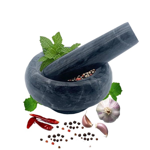 Marble Mortar and Pestle Set, 3.5 Inches Small Grinder Bowl