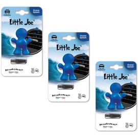 3er Pack Little Joe Lufterfrischer fürs Auto zur Montage an jedem Lüftungsgitter +/-45 Tage Frische im Auto (Ocean Splash/Blau)