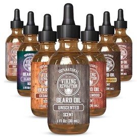 Best Beard Oil - All Natural Unscented Organic Argan & Jojoba Oils - Aids Beard Growth - Conditions and Strengthens Beards and Mustaches for Men by Vi