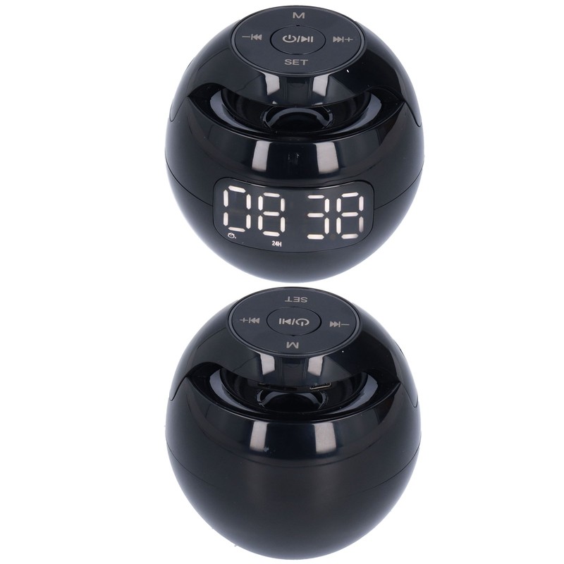 Multifunctional Bluetooth 5.0 Alarm Clock Speaker Rechargeable Ball Shape Portable
