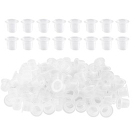 Tattoo Ink Cups - 100 Pieces Plastic Paint Containers, Small Ink Pigment Cups, Transparent Pigment Cups, Stable and Clean Tattoo Colour Caps, Ideal for Professionals and Hobby Tattoo Artists