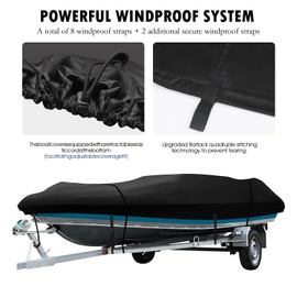 Heavy Duty Jon Boat Cover, 14.1ft-17ft Marine Grade Waterproof Tarp Covers