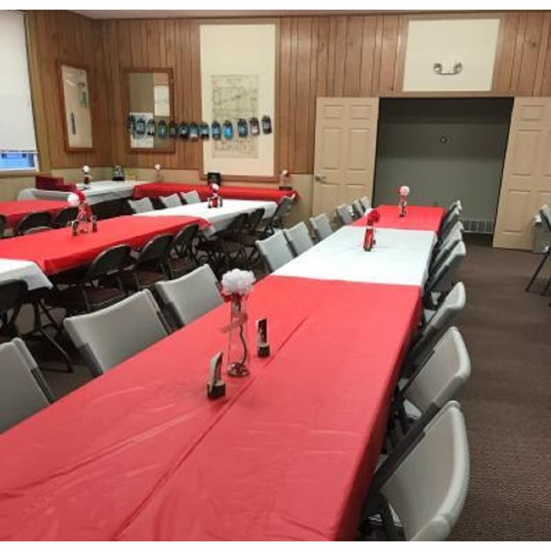 Solid Red Printed Christmas Tablecloth Party Roll 100-Ft x 40"