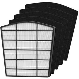 HP800 HEPA Filter Replacement Set Compatible with Hunter HP800 Multi Room Large Console Air Cleaner Purifier, Part Number H-HF800-VP H-PF800, 1 HEPA Filter and 4 Carbon Pre-Filter