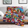 Dujunex Countryball World Map Blanket Soft Cozy Lightweight Flannel Fluffy