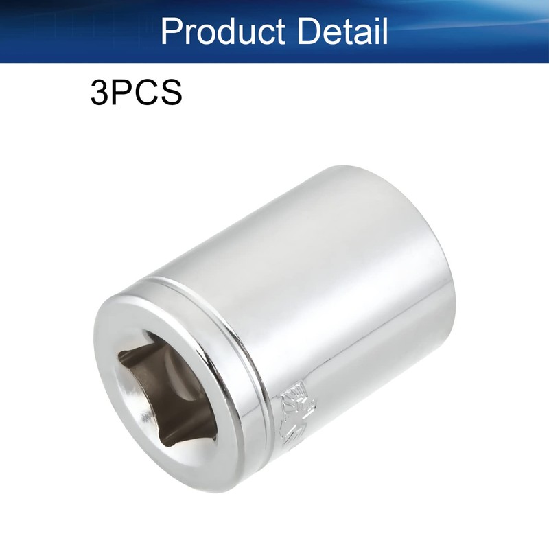Auniwaig 1/2" Drive 13/16" 6-Point Impact Socket,Imperial Chrome Vanadium 3pcs