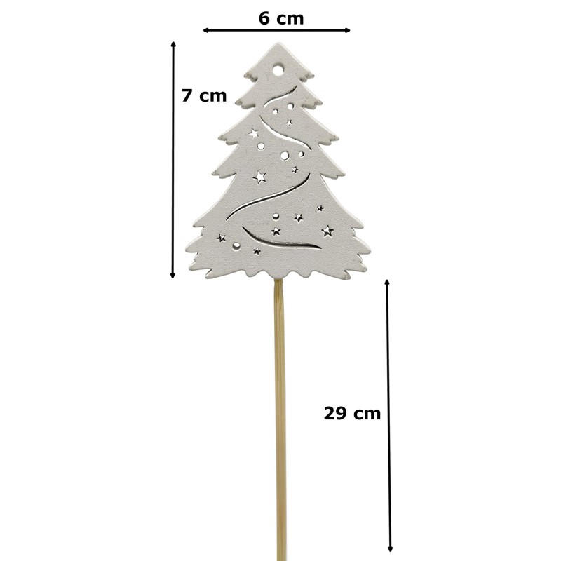 DARO DEKO Wooden Flower Stakes, Christmas Tree Stakes, 36 cm