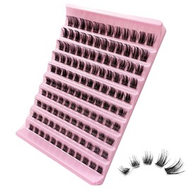 GGOKOK Lash Clusters Wispy DIY Lash Extension 8-16mm Eyelash Clusters 120 pcs Natural Cluster Lashes Individual Lashes at Home D Curl Fluffy Eyelash Extensions(D05)