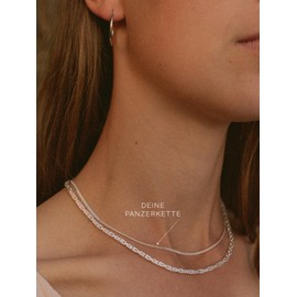 modabilé Curb Chain Women's Necklace Made of 925 Sterling Silver (35 - 90 cm, 2.1 mm Wide), Silver Chain Women's 925 Without Pendant, Delicate Silver Chain for Men and Women with Case, Made in Germany, Silver, grey