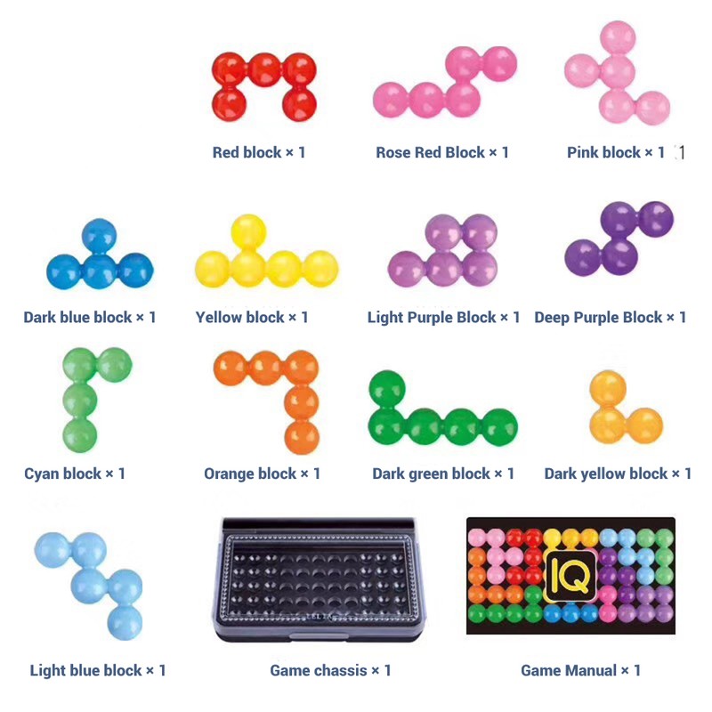 120 Fun Challenges Fit Bead Plate IQ Logical Mind 3D