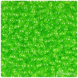 BeadTin Lime Transparent 6mm Round Craft Beads (500pcs)