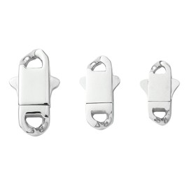Stiesy 3 Pcs 3 Styles 316 Surgical Stainless Steel Lobster Claw Clasps Cuban Chain Head Clasp Hip-Hop Style Flat Buckle Jewelry Clasp for Bracelet Necklace Belt Chain Jewelry Making