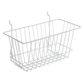 Slatwall Wire Baskets White 12 x 6 x 6 (L x D x H)
