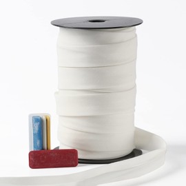 Bias Tape Double Fold 1 inch, Double Fold Bias Binding Tape 55 Yards (Beige) and 4 Pieces Sewing Fabric Chalks for Crafts, Sewing, Seaming, Hemming, Piping, Quilting.