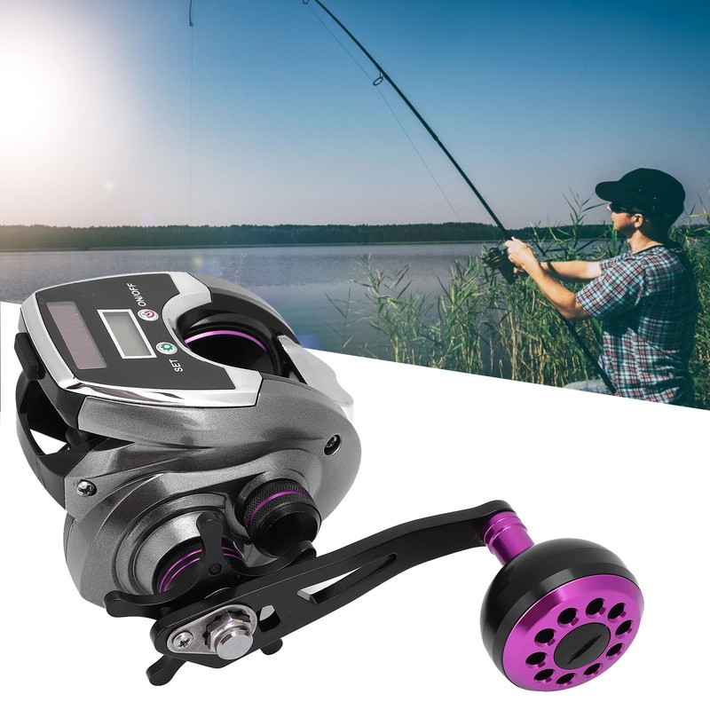 Solar Digital Display Fishing Reel Casting Wheel Rechargeable Single Rocker
