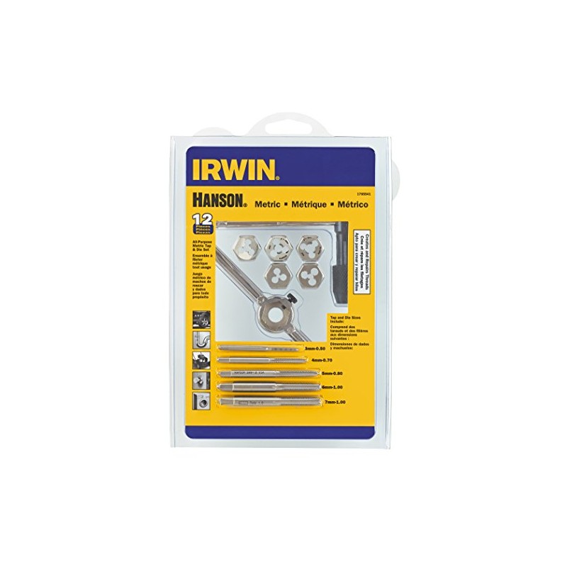 IRWIN Tap And Die Set, Metric, 3MM-7MM, 12-Piece (1765541)
