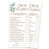 RPLCSPC Printed Party Bridal Shower Games, Over or Under, Botanical