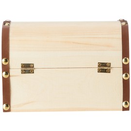 Glorex 6 2003 280 Treasure Chest Made of Pine Wood, Approx. 18 x 13 x 12.5 cm, FSC Mix, Natural Treasure Chest for Painting, Gluing and Decorating