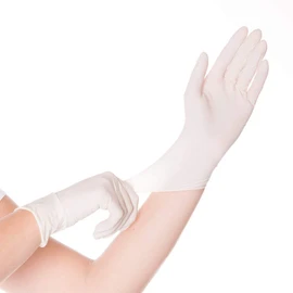 Hygostar Latex Gloves Sense Low Allergy Low Protein White Powder-Free Pack of 100 (S (6-7))